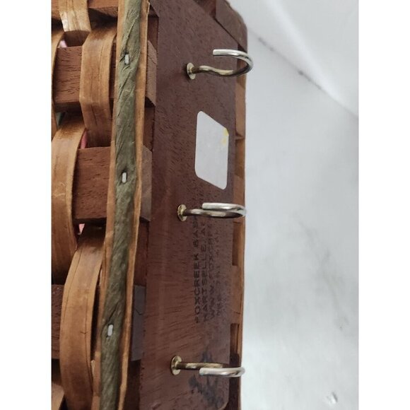 Vintage Foxcreek Basket Co Mahogany Wood Wicker 3 Tier Wall Mail Organizer - Picture 10 of 13